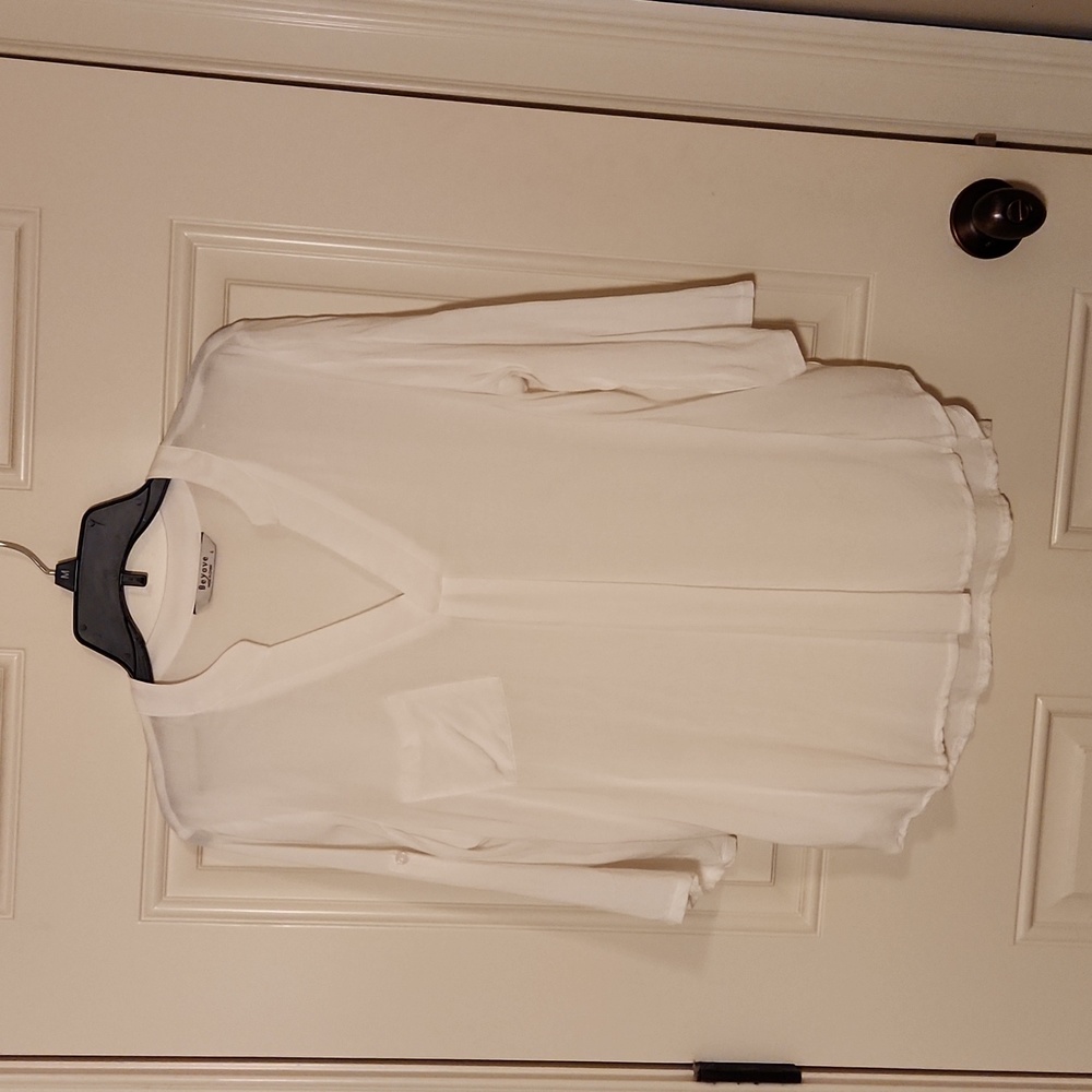 Womens Beyove White Tunic Top Size Large
